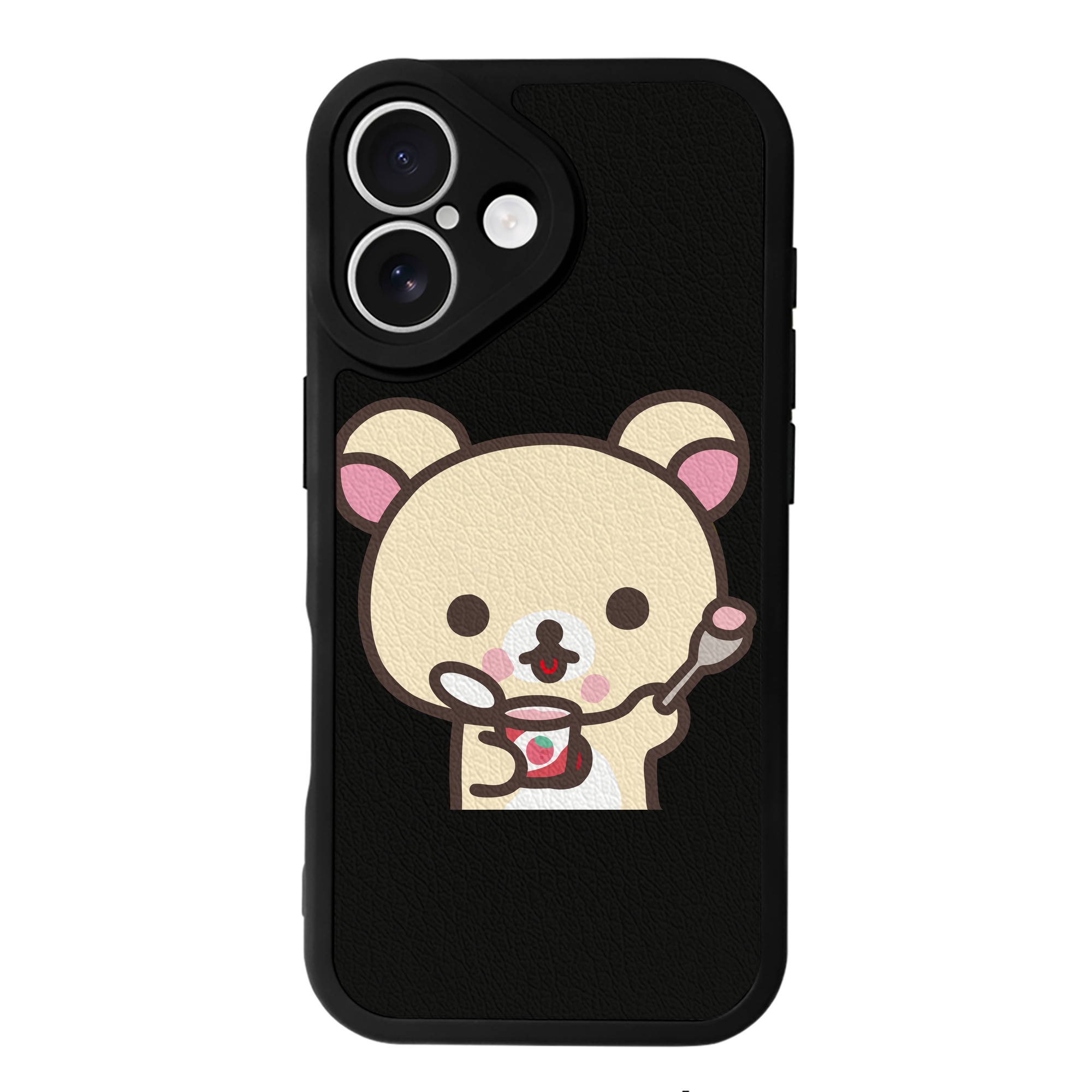 （画像用） リラックマ リラックマ キイロイトリ Rilakkuma Korilakkuma Kiiroitori 【iPhone 16シリーズ対応】シリコンスマホケース（レザー調） 材質：シリコン